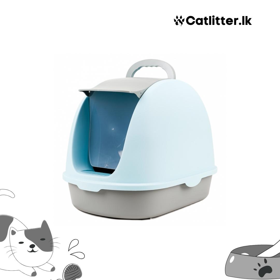 Flip Top Enclosed Cat Litter Box with Scoop