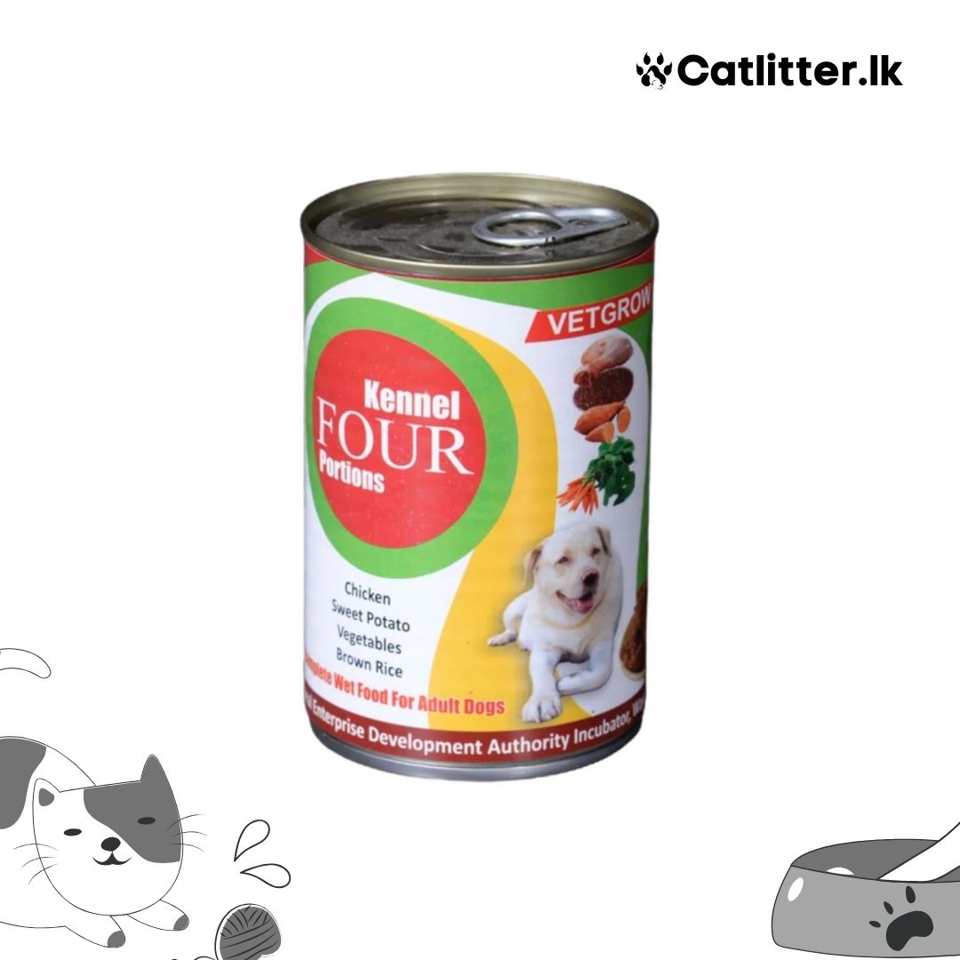 Vetgrow Kennel Four Portions Dog Wet Food Tin 400g