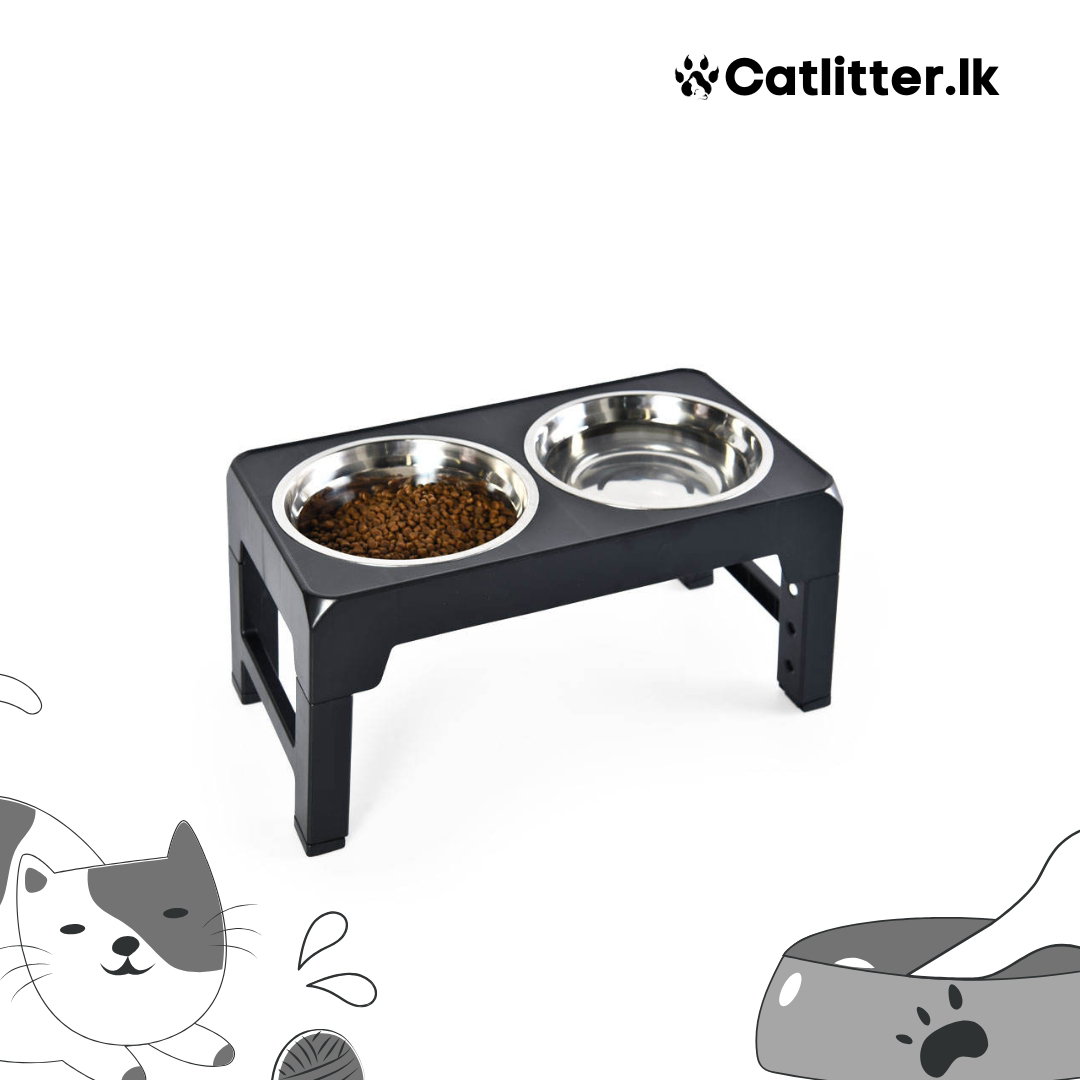 Elevated Food And Water Stainless Steel Bowls For Cats & dogs