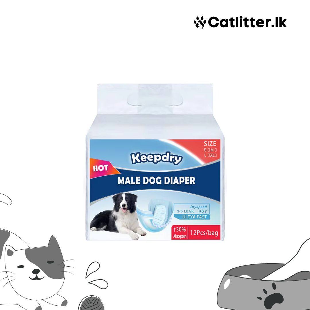 Keepdry Male Dog Diaper 12pcs