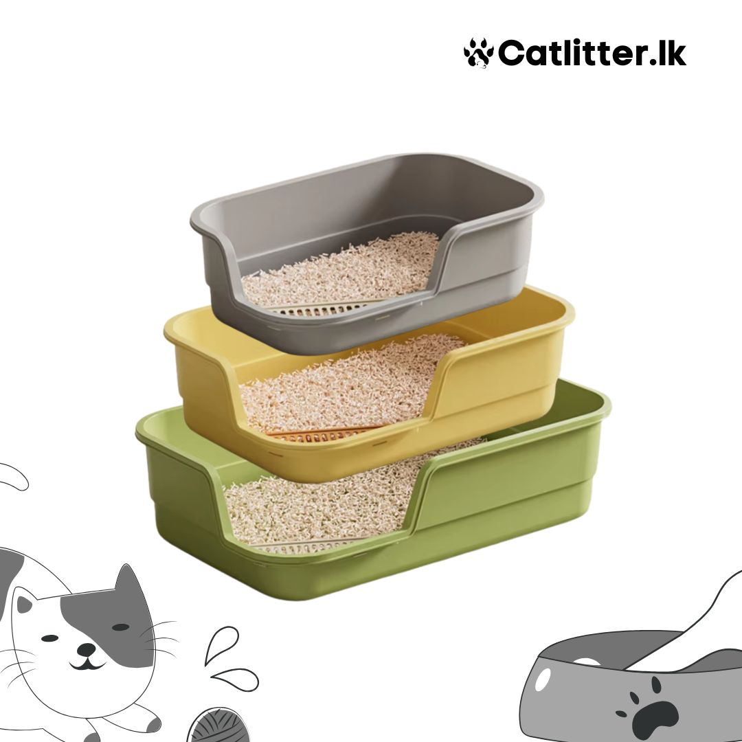 Splash Proof Semi Enclosed Cat Litter Box