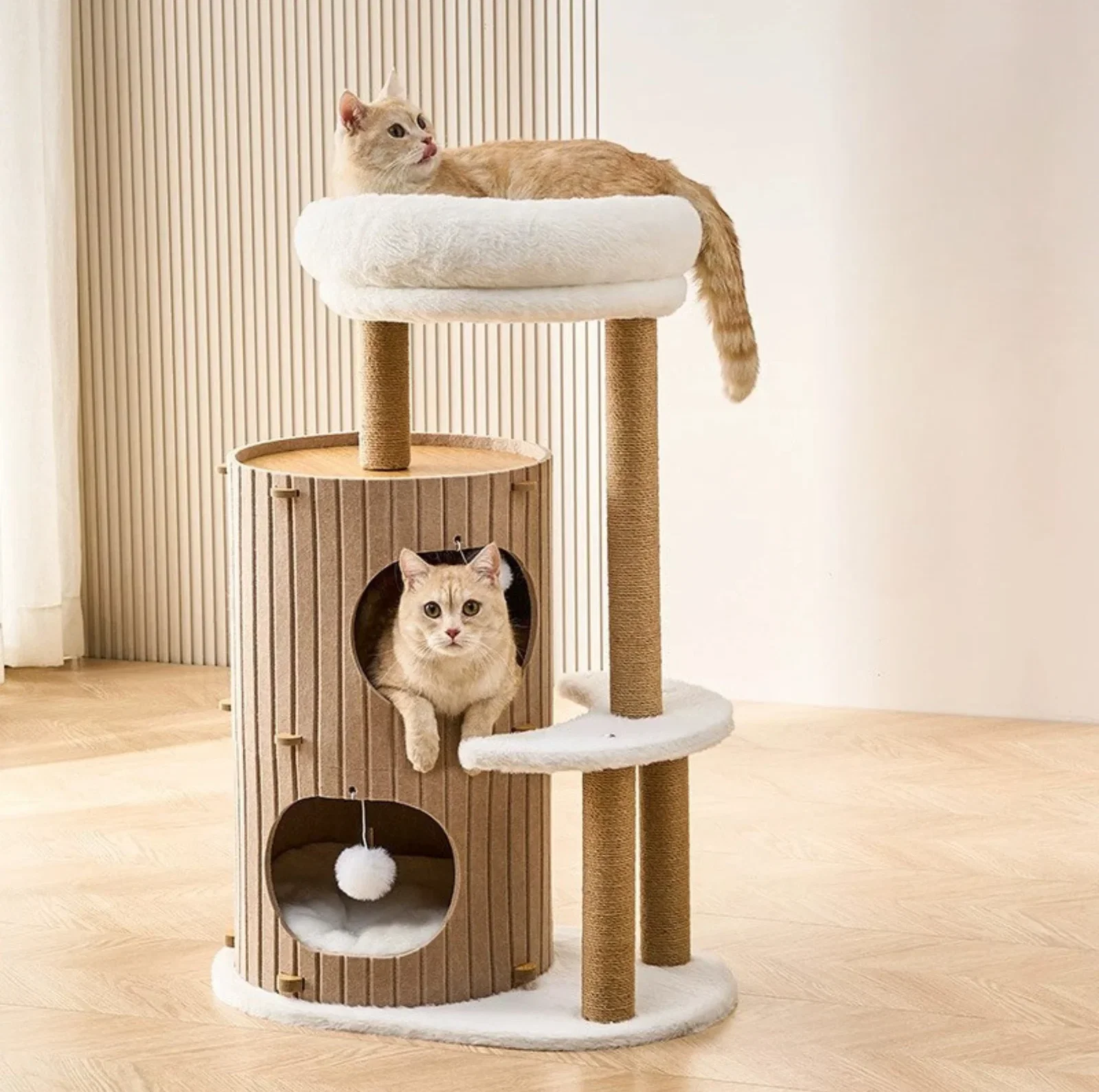 5-Level Felt Cat Tower with Sisal Posts