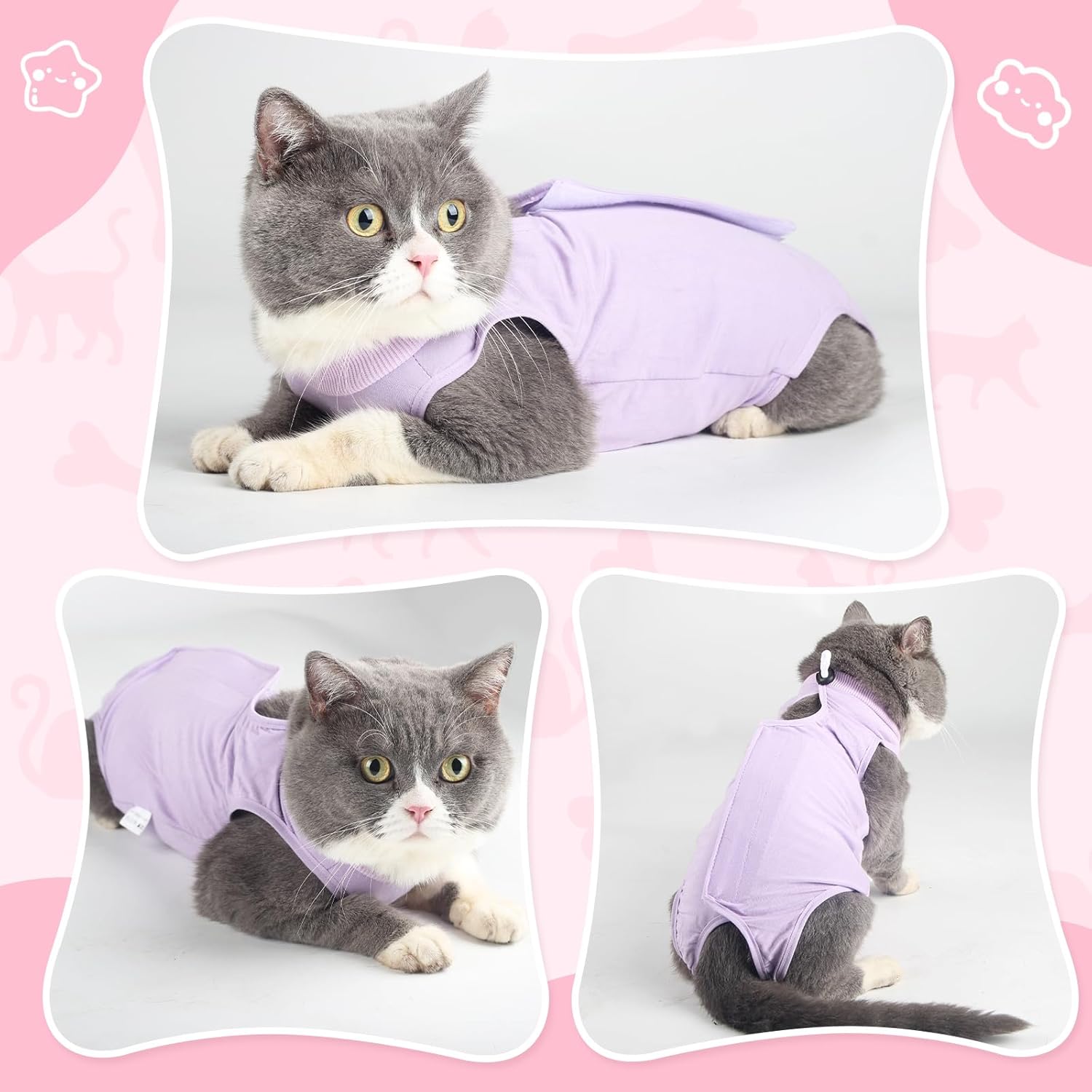 Cat Recovery Suit for Abdominal Wounds or Skin Diseases
