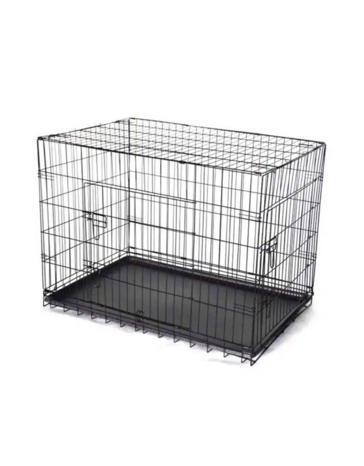 Collapsible Metal Crate Cage for Cat Puppy & Rabbit with Tray