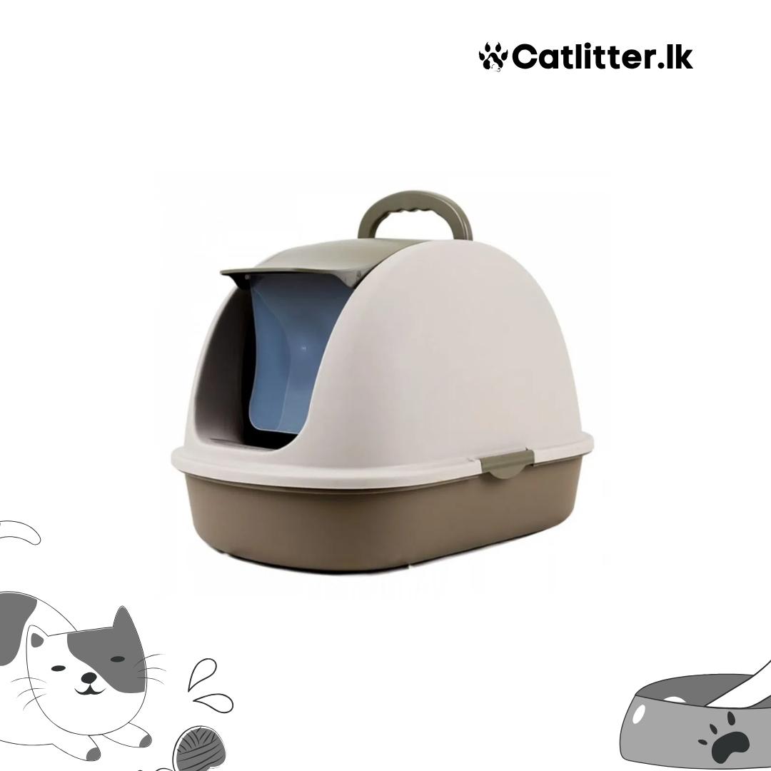 Flip Top Enclosed Cat Litter Box with Scoop