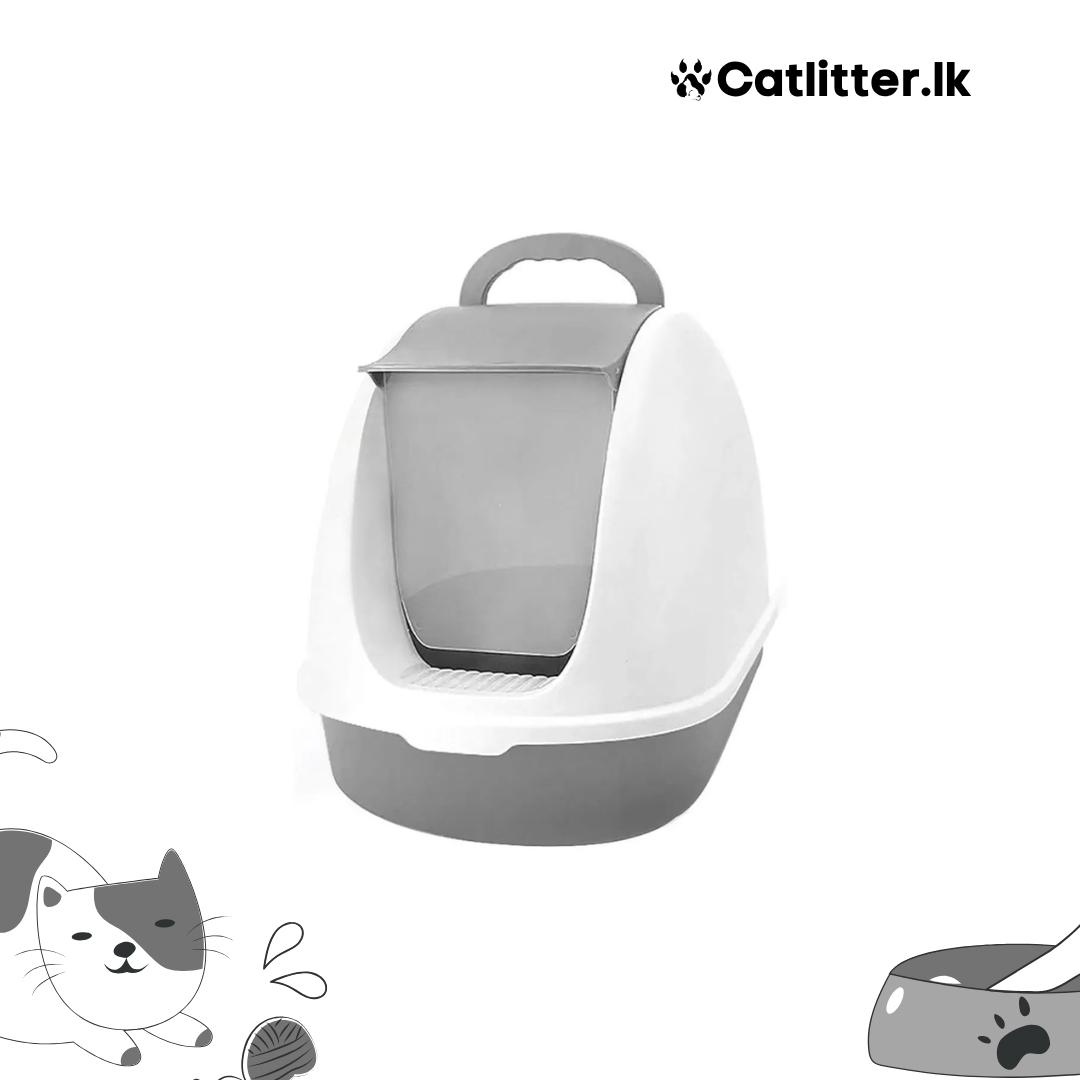 Flip Top Enclosed Cat Litter Box with Scoop