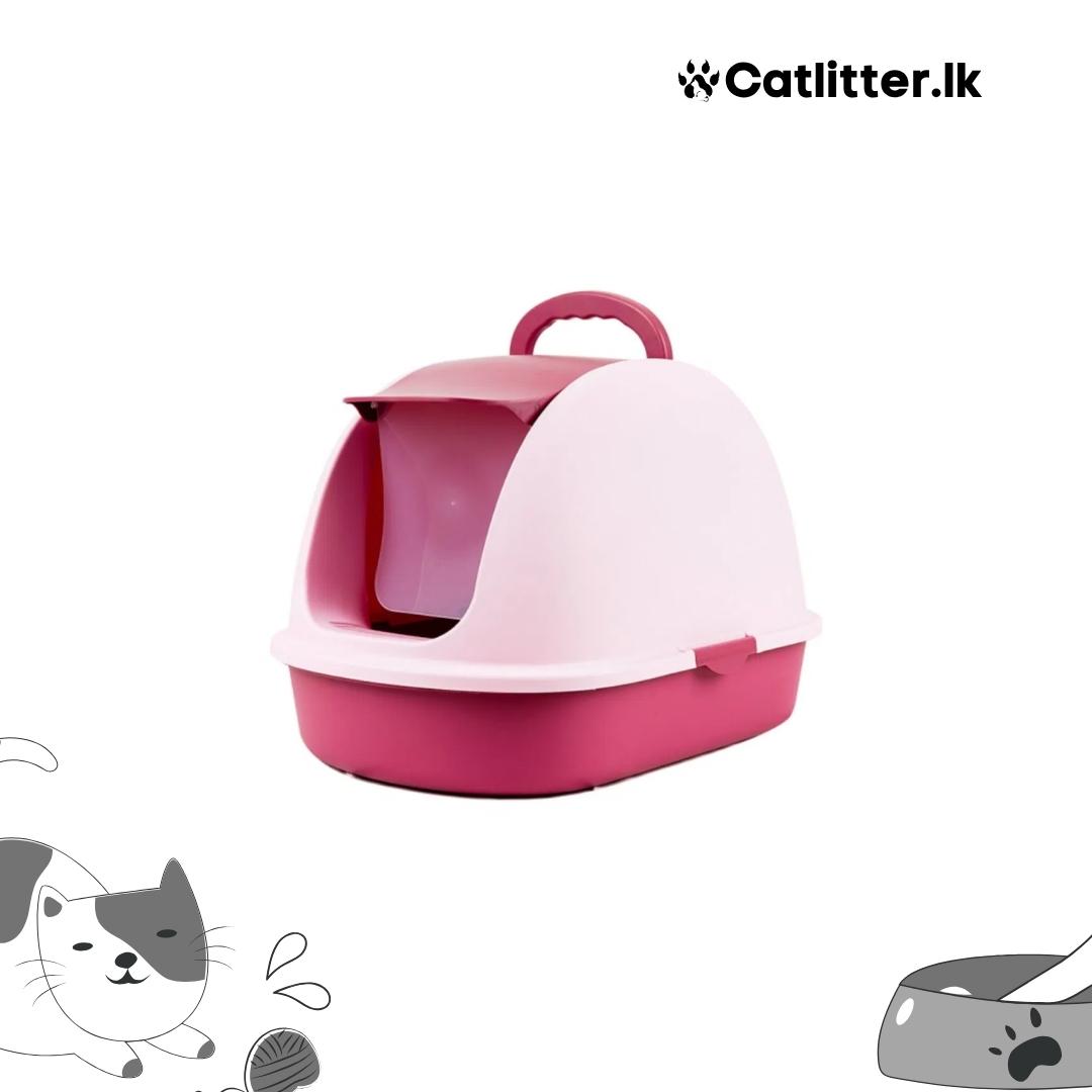 Flip Top Enclosed Cat Litter Box with Scoop