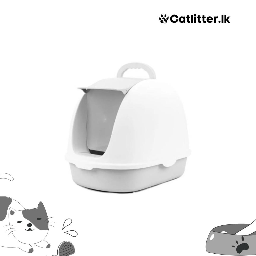 Flip Top Enclosed Cat Litter Box with Scoop