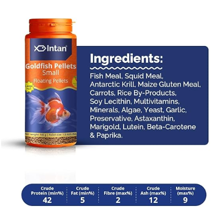 Intan Goldfish Pellets (Small 1.5mm Floating) | 55gm