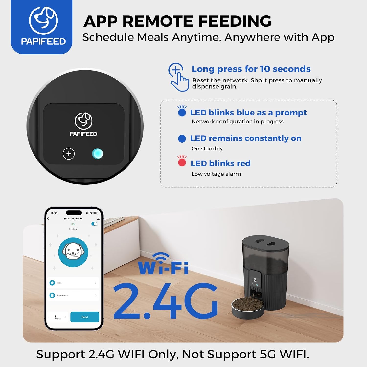 PAPIFEED Automatic Smart Pet Feeder For Cat & Dog