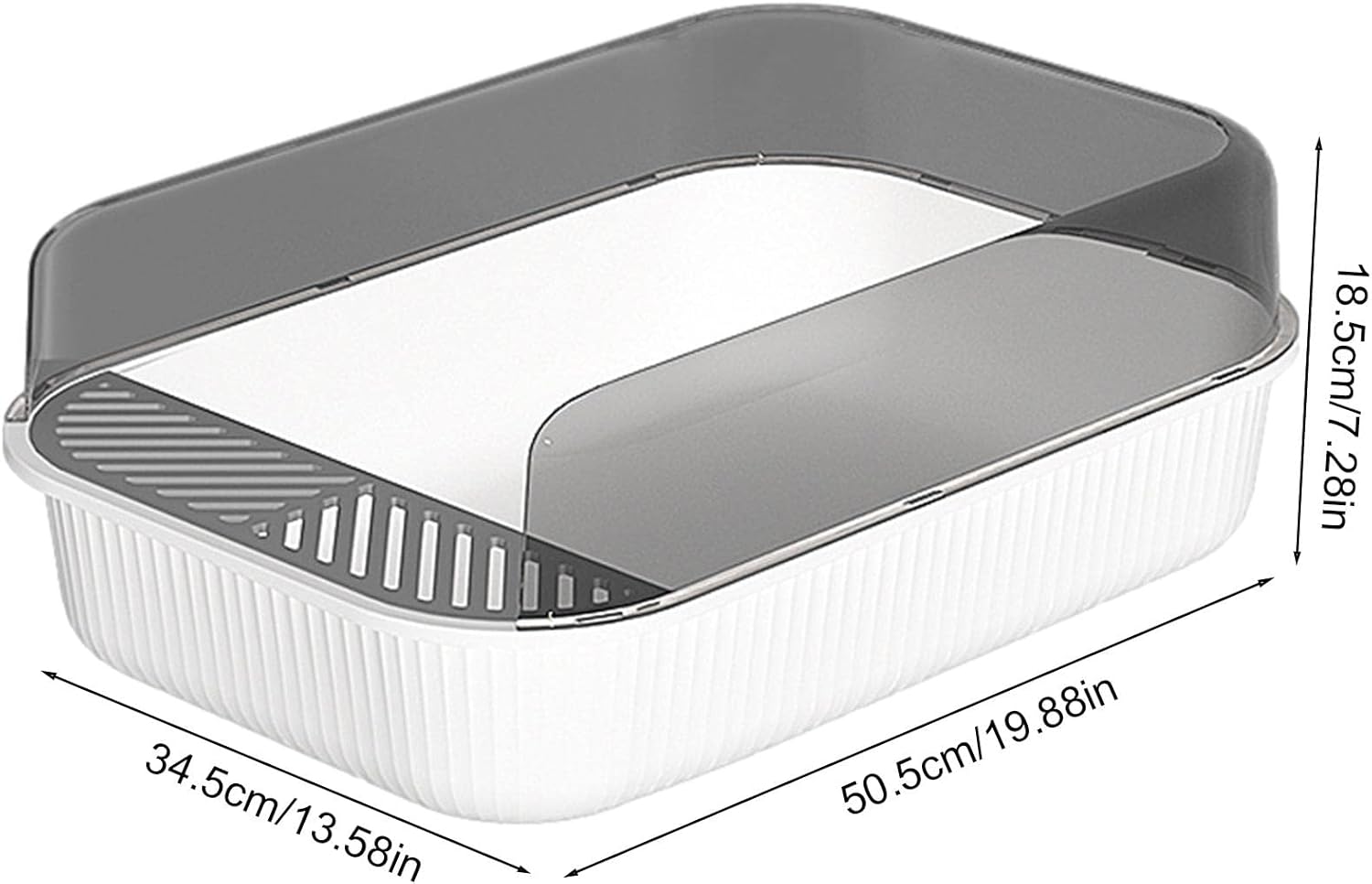 Semi-Enclosed Sifting Cat Litter Box / Tray – Easy Cleaning with Scoop & Odor Control