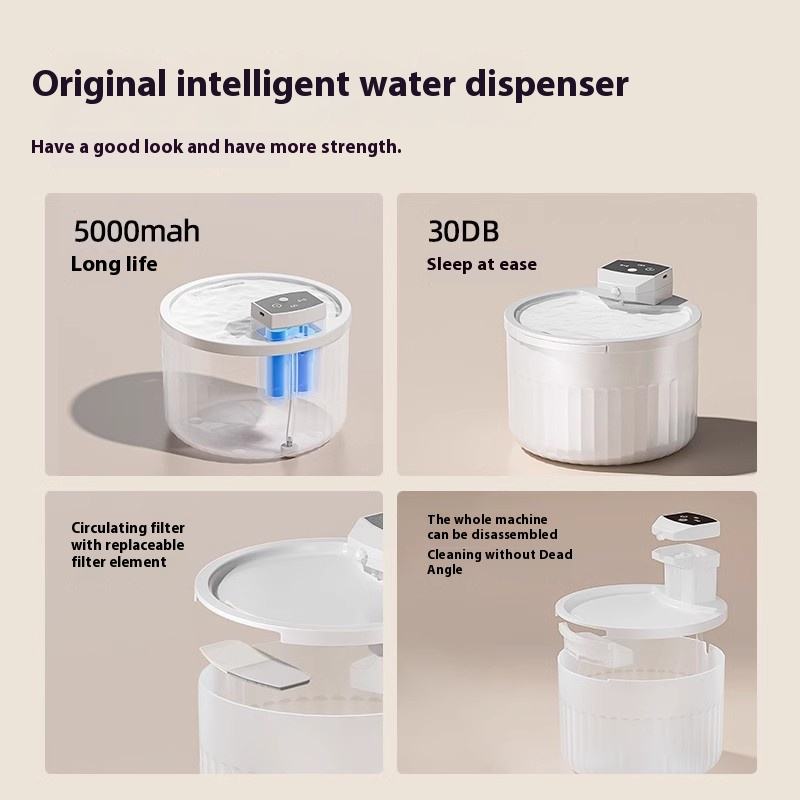 Automatic Wireless Pet Water Fountain Dispenser For Cats & Dogs