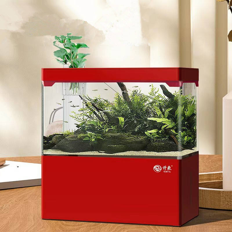 Bottom Filter Mini Fish Tank Plastic Tabletop Fish Bowl Aquarium