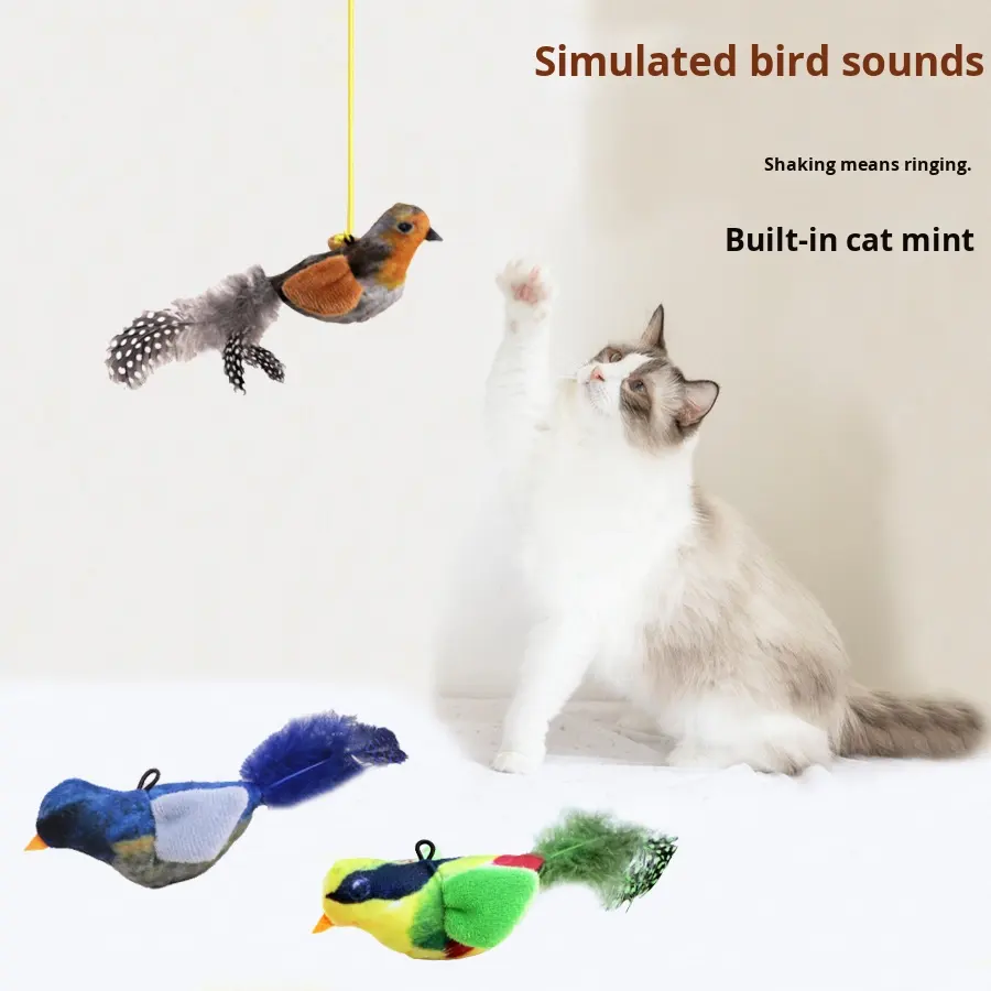 Cat Toys with Bird Sounds Flapping Cat Toy