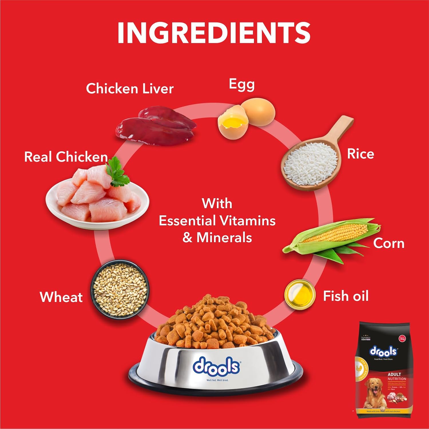 Drools Dry Food For Adult Dogs - Chicken & Egg
