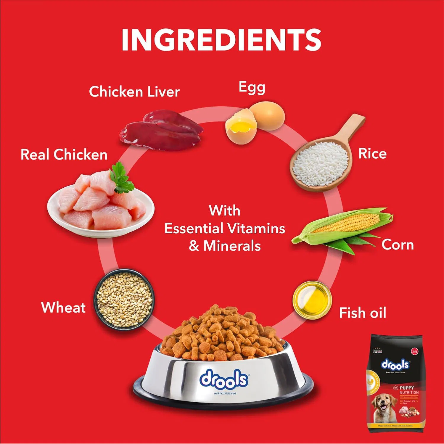 Drools Dry Food For Puppy - Chicken & Egg