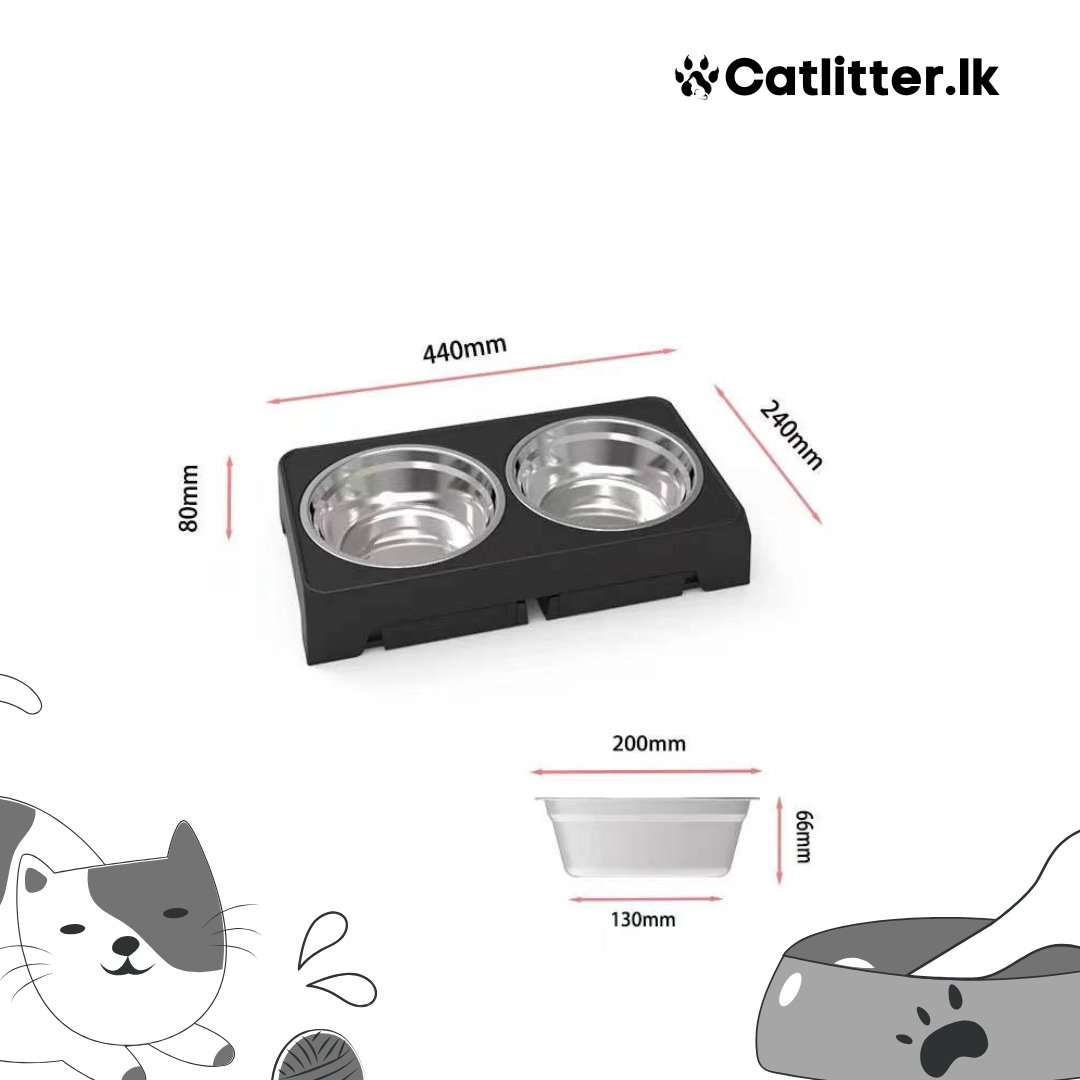 Elevated Food And Water Stainless Steel Bowls For Cats & dogs