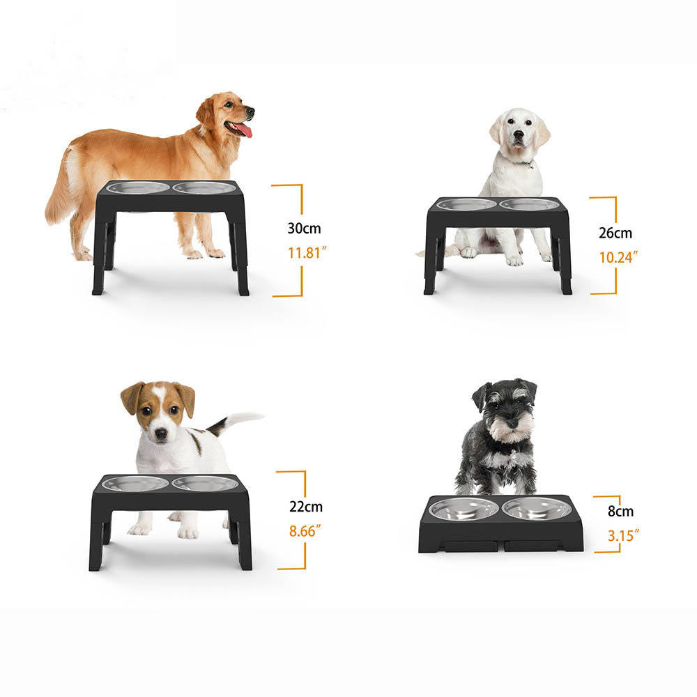 Elevated Food And Water Stainless Steel Bowls For Cats & dogs