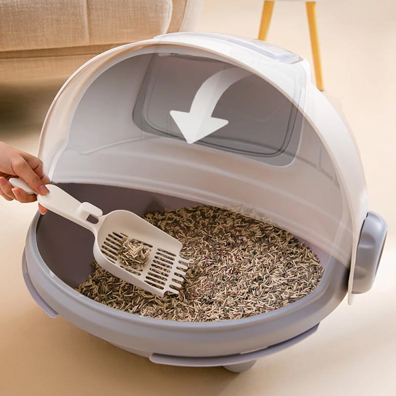 Fully Enclosed with Front-Opening Cat Litter Box