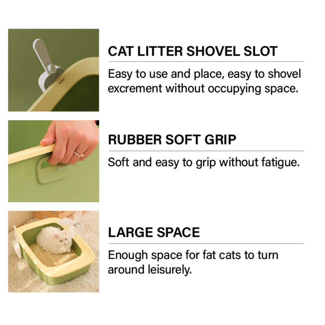 High Border & Splash Proof Cat Litter Box