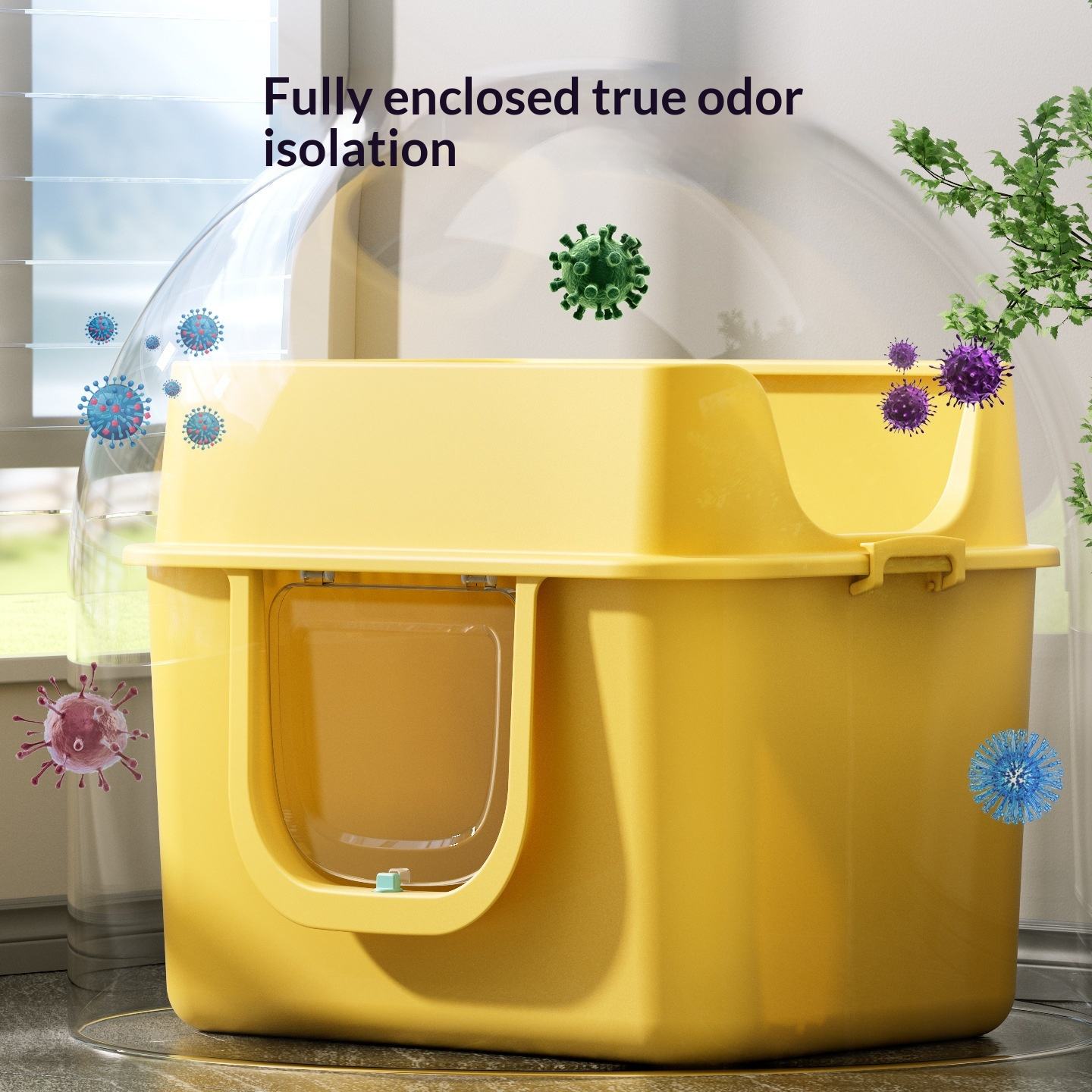 Large Fully Enclosed Cat Litter Box