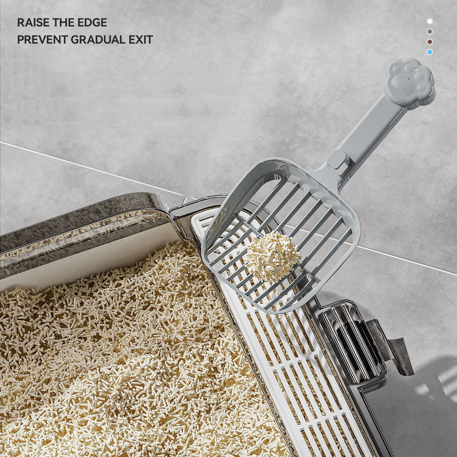 Open Cat Litter Tray with Waste Bags Storage and Free Scoop
