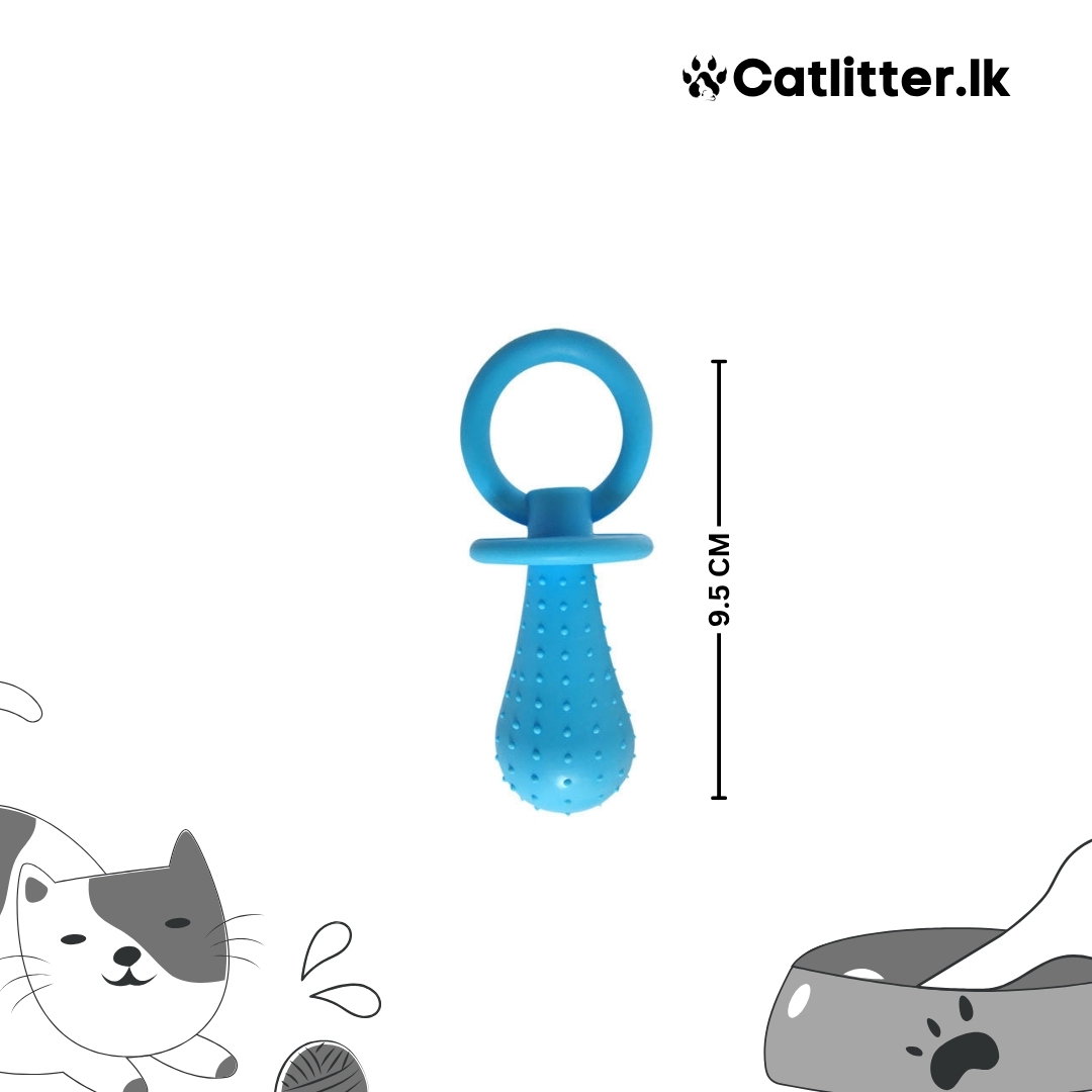 Pacifier-shaped rubber dog chew toy