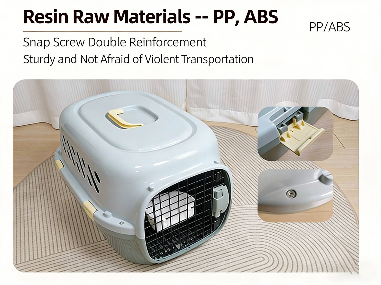 Portable & Airline Approved Pet Carrier Cage (58*42.3*37CM)