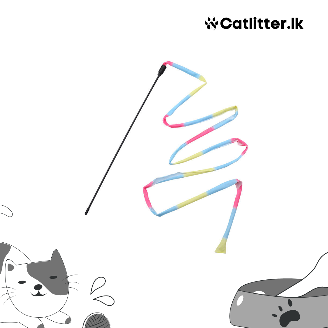 Rainbow Fluffy Long Plush Snake Funny Cat Stick Toy- CT018