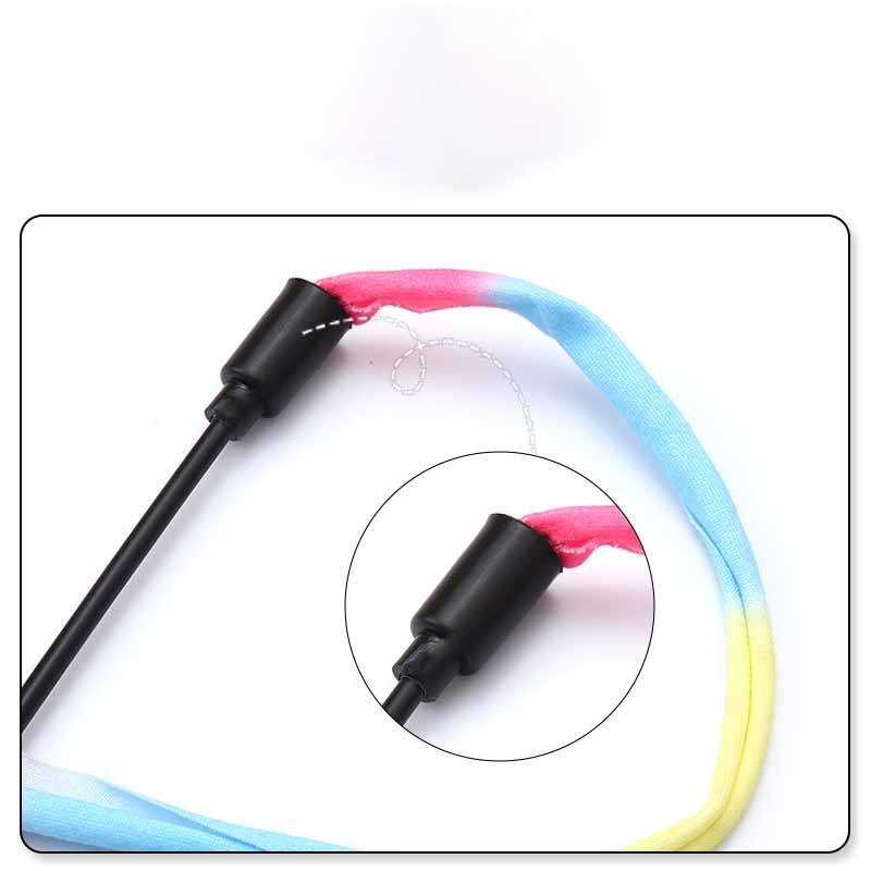 Rainbow Fluffy Long Plush Snake Funny Cat Stick Toy- CT018