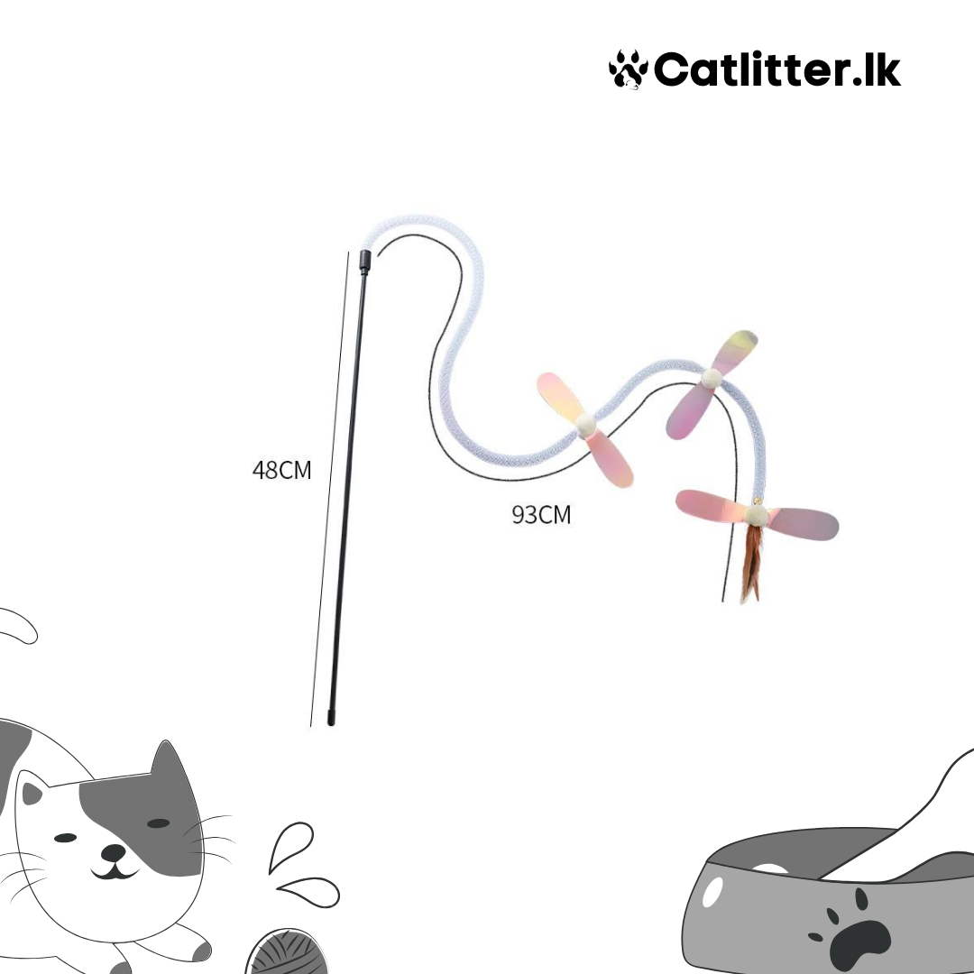 Rainbow Fluffy Long Plush Snake Funny Cat Stick Toy- CT018