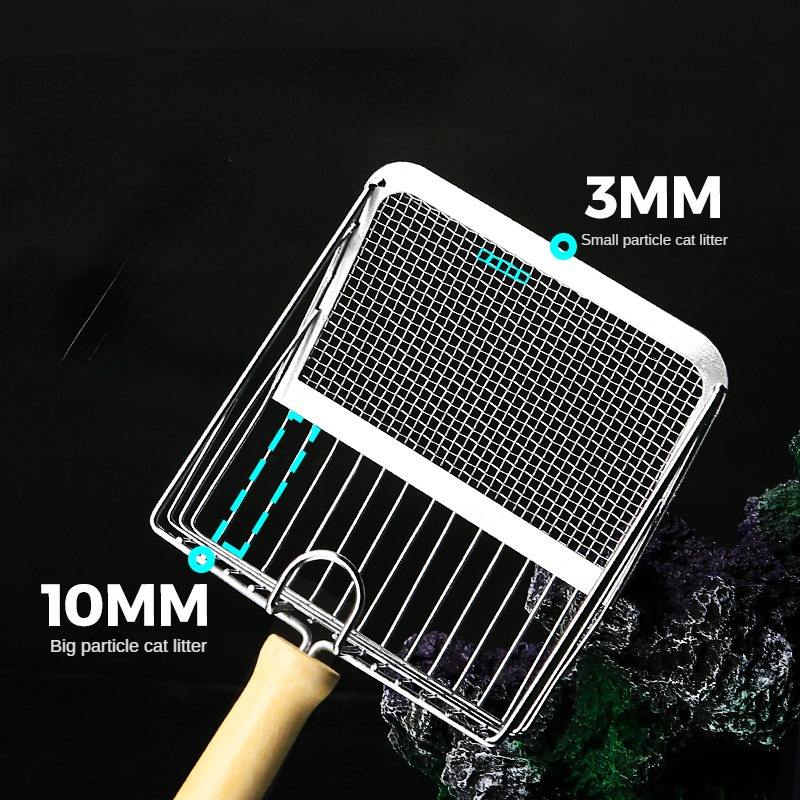 Stainless Steel Catlitter Scoop with Hook Holder