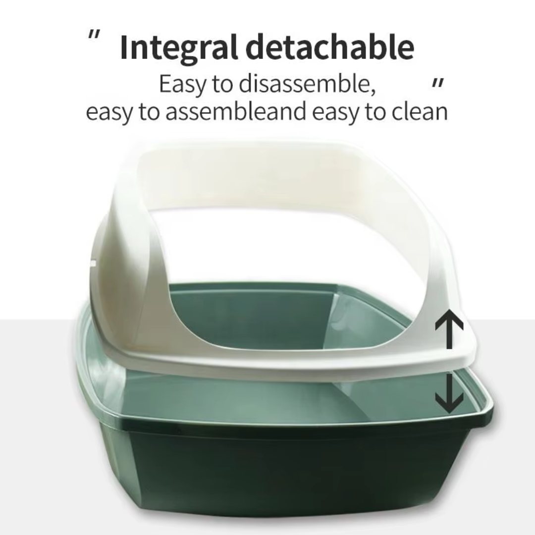Top Bottom Detachable Semi-Enclosed Cat Litter Tray
