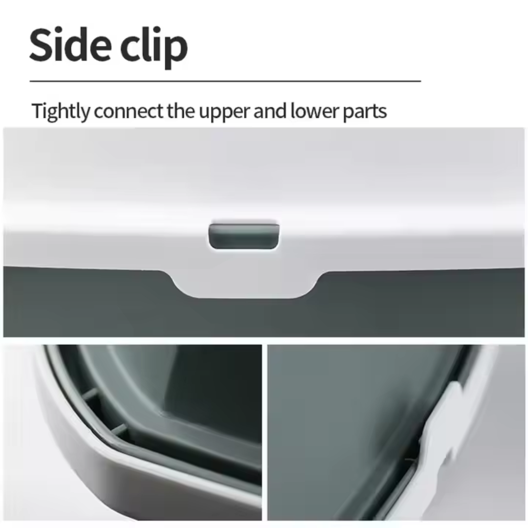 Top Bottom Detachable Semi-Enclosed Cat Litter Tray
