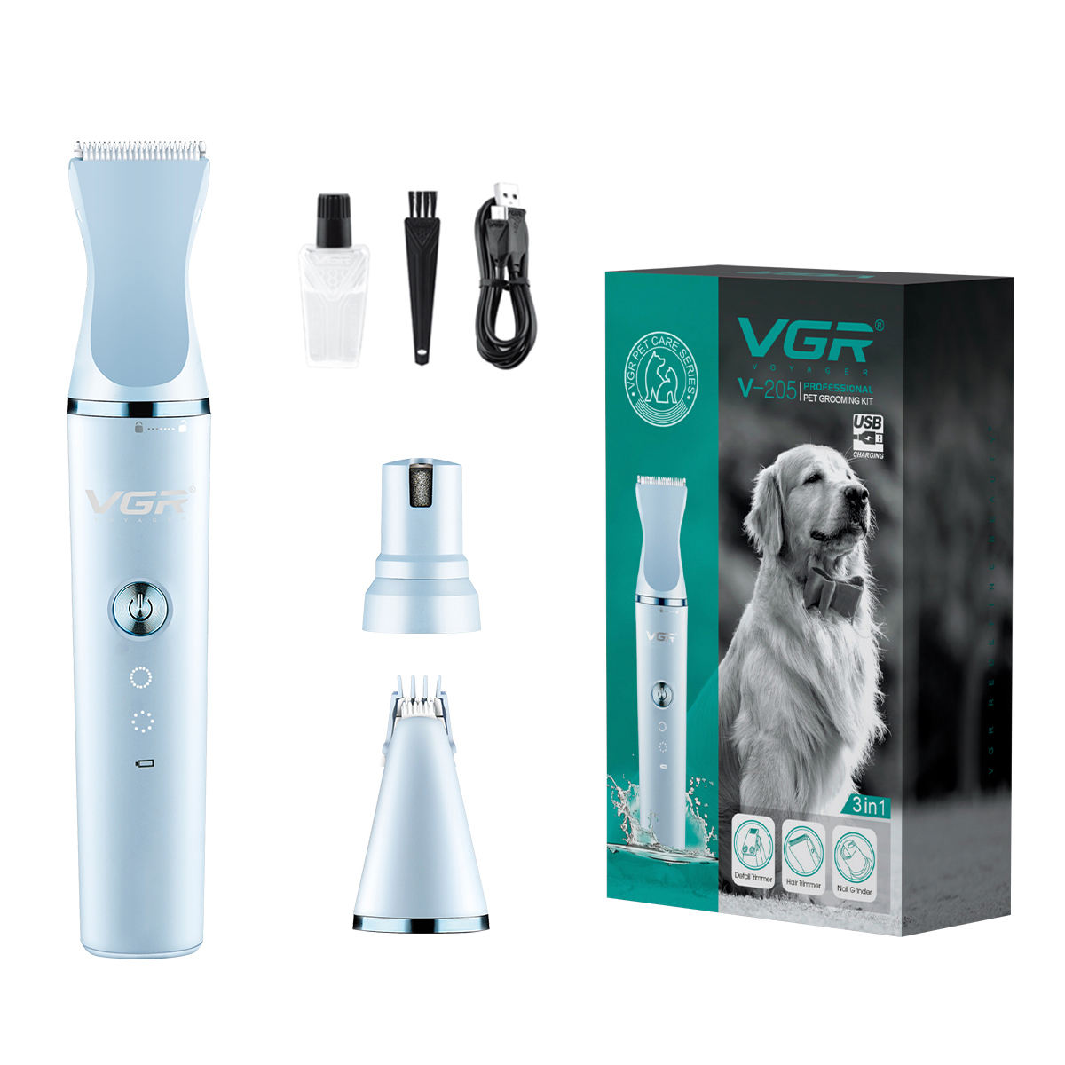 VGR V-205 Professional Pet Grooming Trimmer Kit