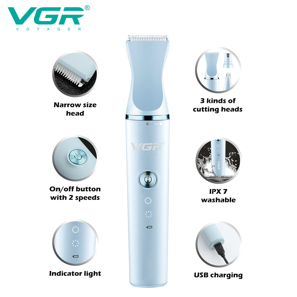VGR V-205 Professional Pet Grooming Trimmer Kit