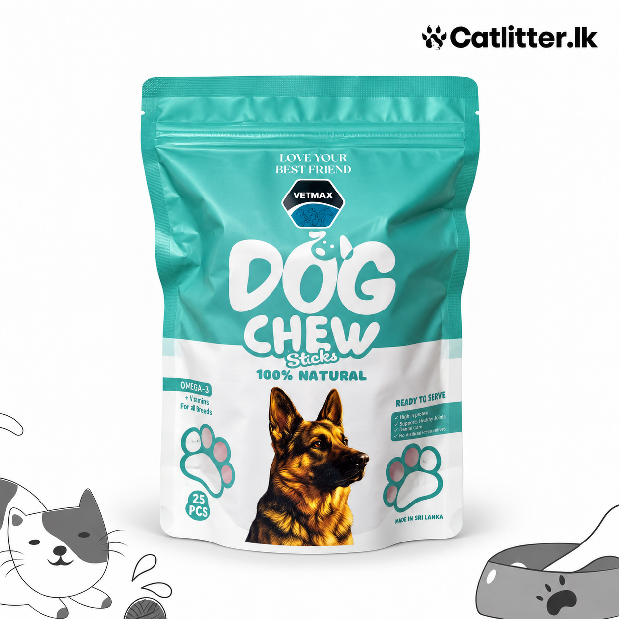 VETMAX Dog Chew Sticks (Colour)